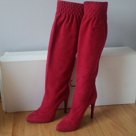 casadei red boots